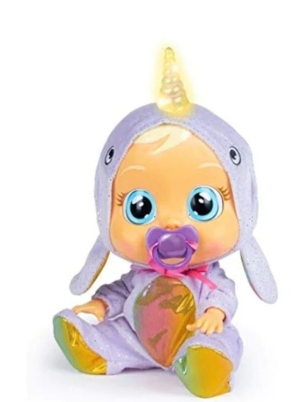 NWT Cry Babies Special Edition Narvie Narwhal Doll Purple - Kids Toys